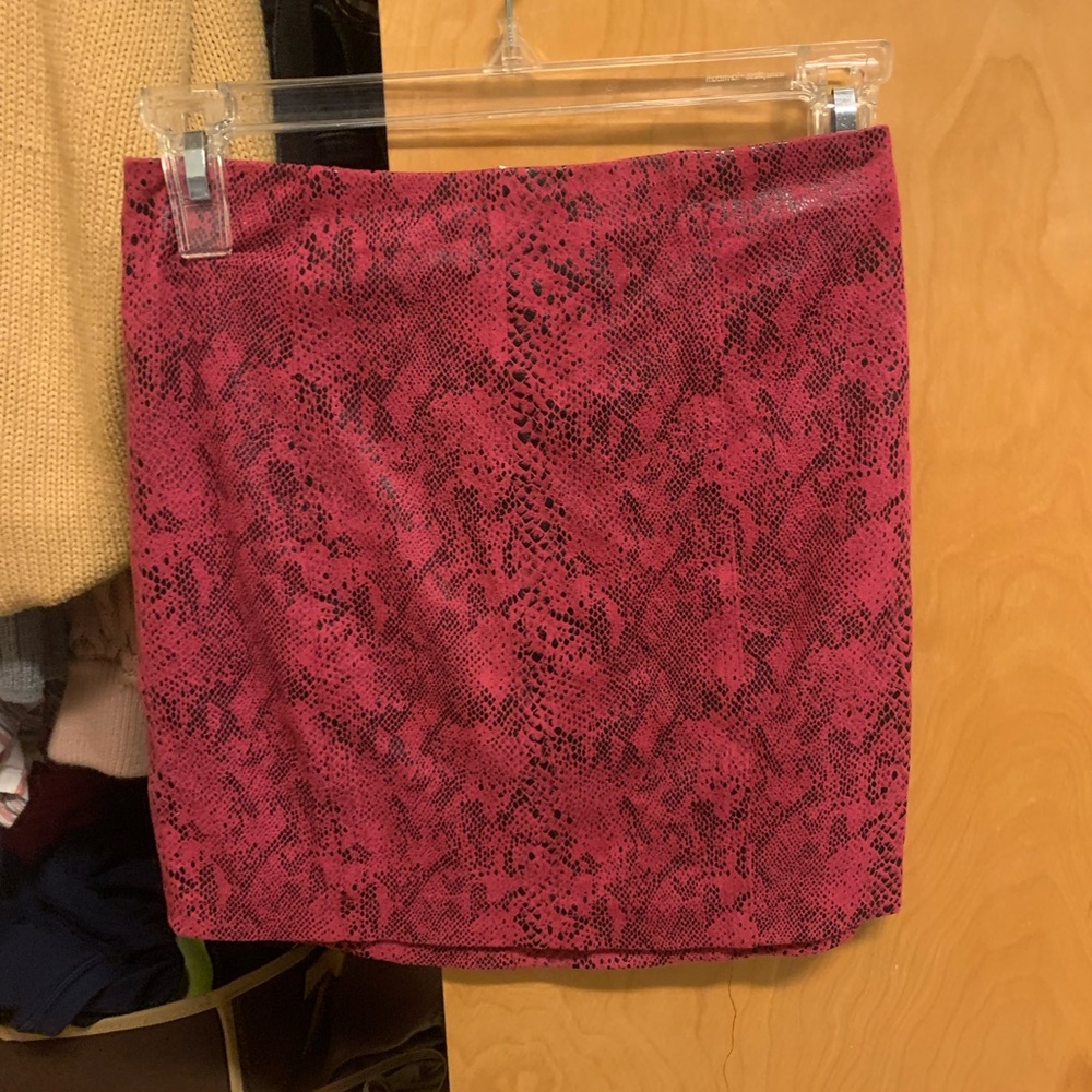 Pink snakeprint mini skirt size small